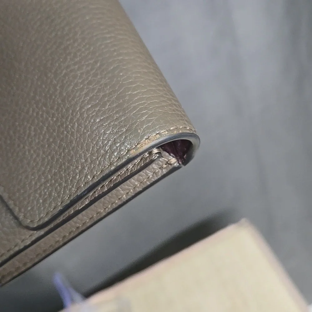 Mulberry Leather Wallet with Burgundy Interior and Gold Postman Hardware